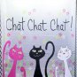 3 CAT DESIGN Waterproof Shower Curtain Set 180 x 200 cm Chat Chat Chat Design