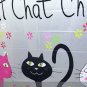3 CAT DESIGN Waterproof Shower Curtain Set 180 x 200 cm Chat Chat Chat Design