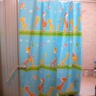 Cute Animal SKY BLUE Color Cartoon Giraffe Design 180x180cm Peva Shower Curtain Cute Animal SKY BLUE Color Cartoon Giraffe Design 180x180cm Peva Shower Curtain