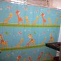 Cute Animal SKY BLUE Color Cartoon Giraffe Design 180x180cm Peva Shower Curtain