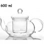 600ml Clear Glass Heat Resistant Infuser Teapot with Warmer Nice for Flower/Green Tea Pot