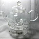 600ml Clear Glass Heat Resistant Infuser Teapot with Warmer Nice for Flower/Green Tea Pot 600ml Clear Glass Heat Resistant Infuser Teapot with Warmer Nice for Flower/Green Tea Pot
