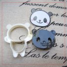 Cute PANDA Design Plastic Cookie Cutter 4pc Mold Food Cutter Set Easy Use