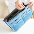 SKY BLUE Large Liner Organizer Bag Dual Zipper Purse Nice to Insert Inside BAGS