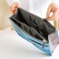 SKY BLUE Large Liner Organizer Bag Dual Zipper Purse Nice to Insert Inside BAGS