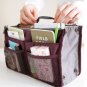 WINE RED Large Liner Organizer Bag Dual Zipper Purse Nice to Insert Inside BAGS