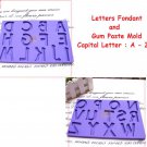 Letters Fondant and Gum Paste Mold Capital A-Z Set Alphabet Cake Pass your Note