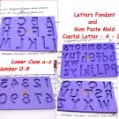 Letters & Number Fondant and Gum A-Z/ a to z / 0-9 Set Alphabet Letter Number Paste Mold