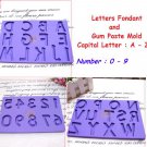 Letters & Number Fondant and Gum A-Z / 0-9 Set Alphabet Letter Number Paste Mold
