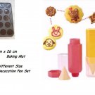 Macaroon Silicone 29x26 Baking Mat + 1 Set 3pcs Decorating Pen Easy Use Utensil Macaroon Silicone 29x26 Baking Mat + 1 Set 3pcs Decorating Pen Easy Use Utensil