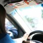 BEIGE & NAVY BLUE COLOR 2 Multiple Purpose SUN VISOR POUCH CAR USE Easy Install Organizer Bag