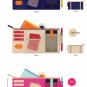 BEIGE & NAVY BLUE COLOR 2 Multiple Purpose SUN VISOR POUCH CAR USE Easy Install Organizer Bag