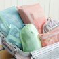1 Set PEACH & LAKE BLUE COLOR 4 Different Size Travel Packing Mesh Travel Pouch 2 Set