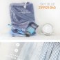 1 Set PEACH & LAKE BLUE COLOR 4 Different Size Travel Packing Mesh Travel Pouch 2 Set