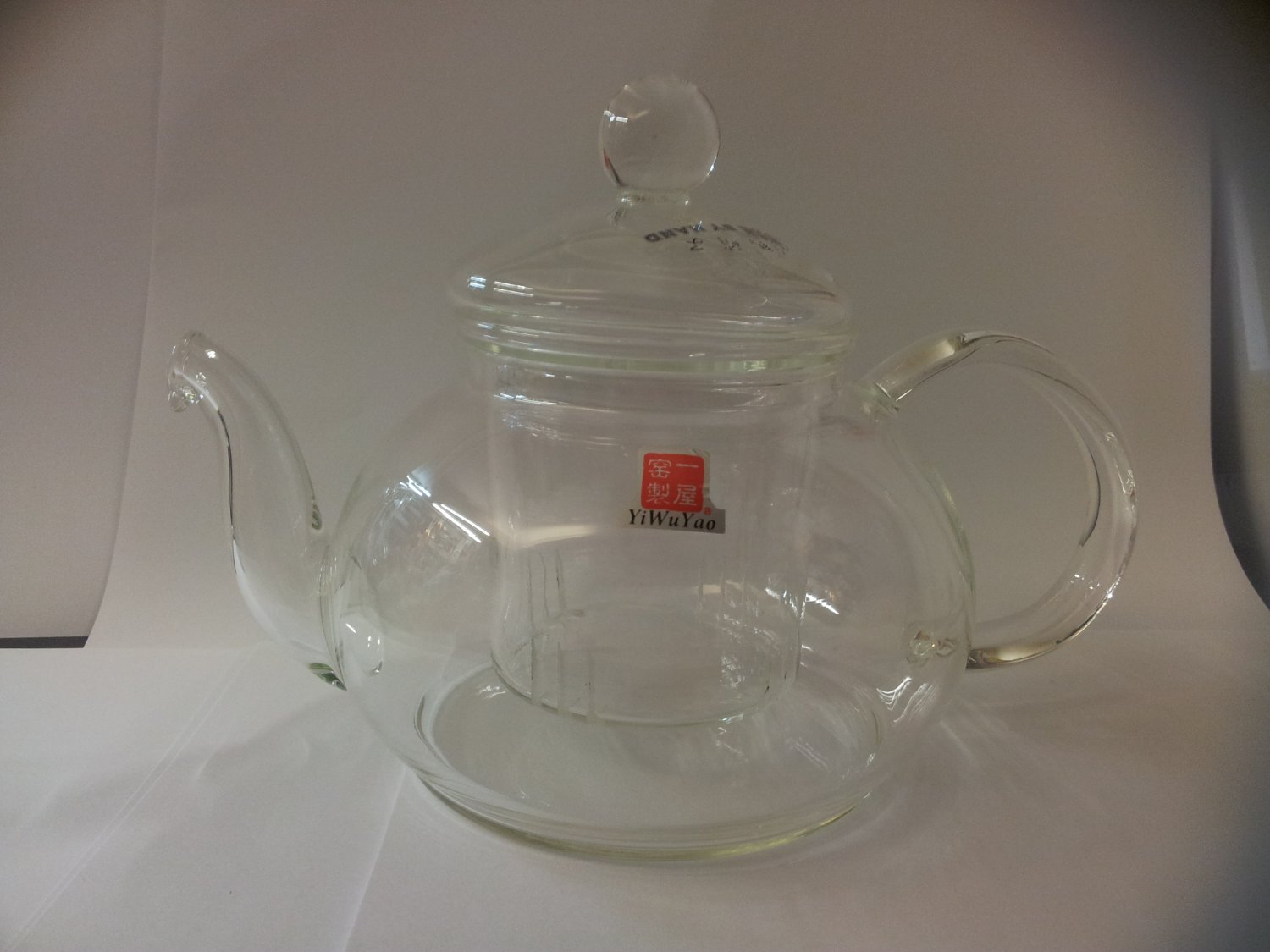 600ml Clear Glass Heat Resistant Infuser Teapot with Warmer & Cup Nice