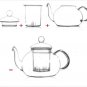 600ml Clear Glass Heat Resistant Infuser Teapot with Warmer & Cup Nice for Flower/Green Tea Pot