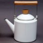 WHITE Color 2 Liter Enamel Steel Multiple Daily Use British Syle Teapot Kettle