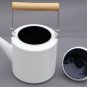 WHITE Color 2 Liter Enamel Steel Multiple Daily Use British Syle Teapot Kettle