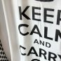 Bathroom Use SHOWER CURTAIN 180 x 200 cm KEEP CALM & CARRY ON Black & White Set