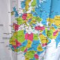 WORLD MAP Colorful Design 180 x 180 cm Polyester Bathroom Use SHOWER CURTAIN Set
