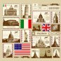 Colorful Different STAMP Cool Design 176 x 178 cm Bathroom Use SHOWER CURTAIN