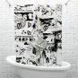 MERMAID COOL Black Color Design PEVA 180x200cm Bathroom Use Shower Curtain Set