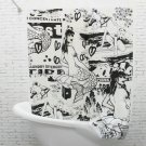 MERMAID COOL Black Color Design PEVA 180x200cm Bathroom Use Shower Curtain Set