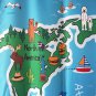 WORLD MAP Cute Animal Cartoon 180X200cm Bathroom Use Shower Curtain Set