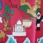 WORLD MAP Cute Animal Cartoon 180X200cm Bathroom Use Shower Curtain Set