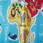 WORLD MAP Cute Animal Cartoon 180X200cm Bathroom Use Shower Curtain Set