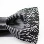 BOW TIE with Printed WHITE LINES on BLACK Frabic Classical Design Tuxedo Match