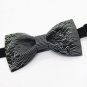 BOW TIE with Printed WHITE LINES on BLACK Frabic Classical Design Tuxedo Match