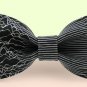 BOW TIE with Printed WHITE LINES on BLACK Frabic Classical Design Tuxedo Match