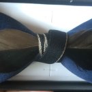 BLUE Color VELVET Fabric 2 Tones FEATHER BOW TIE Tuxedo Use Party Daily Easy Use