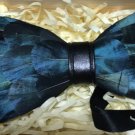 BLACK Color VELVET Fabric GOLD FEATHER BOW TIE Tuxedo Use Party Daily Easy Use