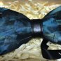 BLACK Color VELVET Fabric GOLD FEATHER BOW TIE Tuxedo Use Party Daily Easy Use
