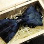 BLACK Color VELVET Fabric GOLD FEATHER BOW TIE Tuxedo Use Party Daily Easy Use
