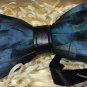 BLACK Color VELVET Fabric GOLD FEATHER BOW TIE Tuxedo Use Party Daily Easy Use