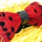 RED Color FEATHER BOW TIE Daily Easy Use Casual Use Party Use Match TUXEDO Use