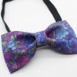 FLOWER BLOSSOM Purple Color Printed Fabric BOW TIE For Party Use Causal Use