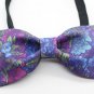 FLOWER BLOSSOM Purple Color Printed Fabric BOW TIE For Party Use Causal Use