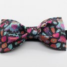 Cartoon Monster Black Color Printed Fabric BOW TIE For Party Use Causal Use
