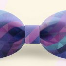 PLAID CHECK Purple Color Fabric Printed Daily Easy Use Party Use Buckle BOW TIE