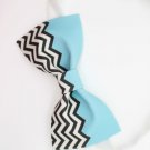EDGY WAVE BLUE Color Fabric BOW TIE Nice Gift Daily Use Party Use Nice Matching