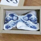 WAVE Nature Scene Japanese Style Printed BOW TIE Nice Gift Party Use Casual Use