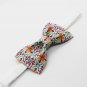 YELLOW FLORAL Pattern WHITE Color BOW TIE Good for Wedding Party Casual Easy Use