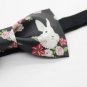 BOW TIE RABBIT FLORAL BLACK Color Fabric Good for Wedding Party Casual Easy Use