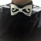 BOW TIE BLACK Mustache WHITE Fabric BOW TIE For Wedding Party Casual Easy Use
