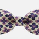BOW TIE PURPLE Color FLORAL Cute Printed Deign For Gift Wedding Party Casual use