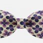 BOW TIE PURPLE Color FLORAL Cute Printed Deign For Gift Wedding Party Casual use